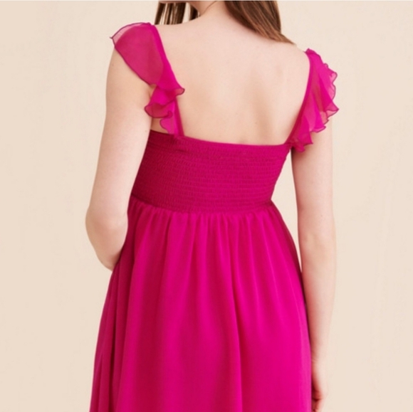 HATCH Celeste Fuschia Pink Sleeveless Smocked Dress Size S/M - Picture 4 of 14